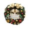 12-Inch Christmas Wreath Wall Hanging with Tree Garland and Bell Decor